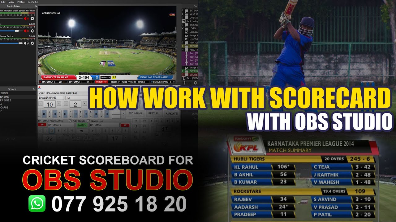 HOW WORK SCOREBOARD SOFTWARE WITH OBS STUDIO | CRICKET LIVE STREAMING ...