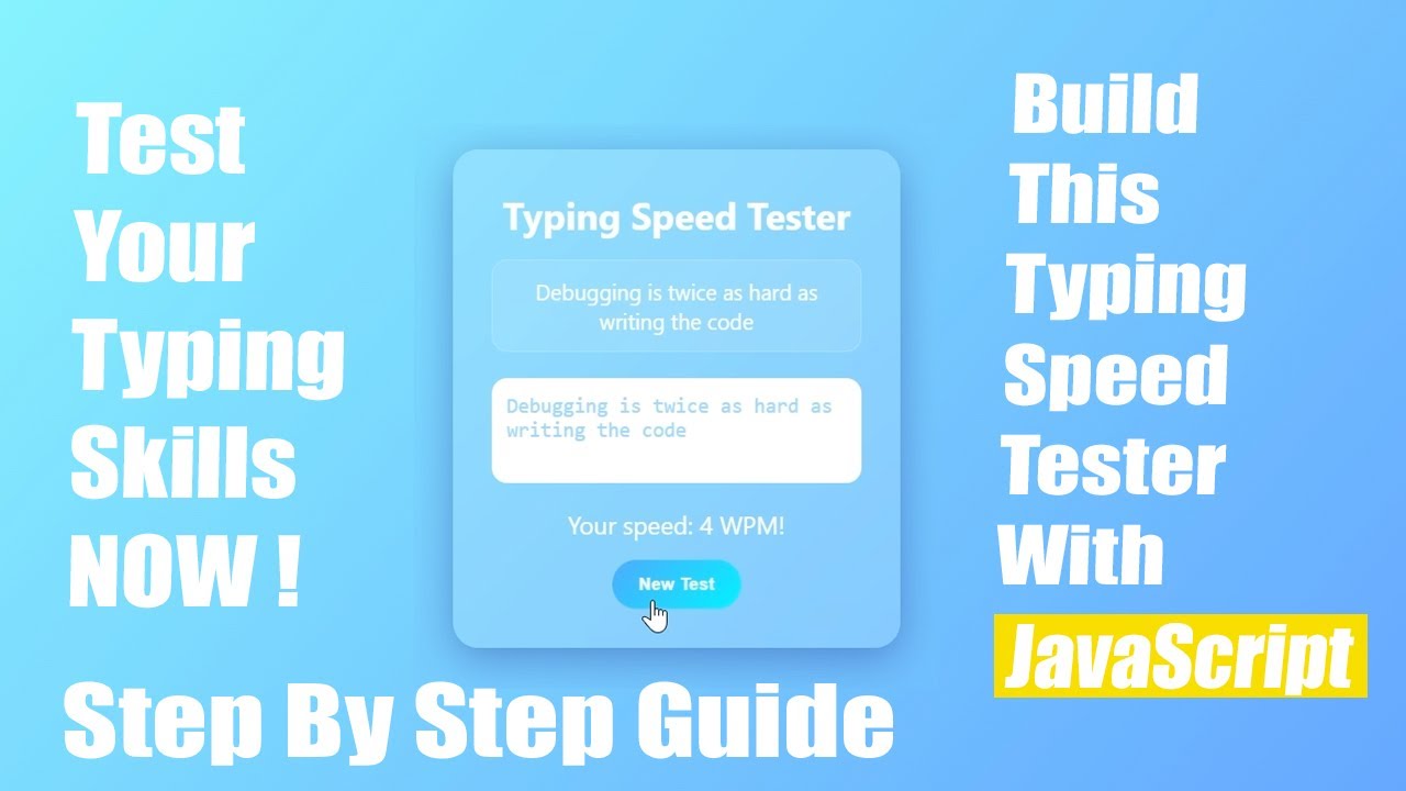 Typing Speed Tester Javascript Project Complete Step By Step For