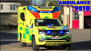 OSBY PREMEDIC ambulans 9810 i utryckning rettungsdienst auf Einsatzfahrt 緊急走行 救急車