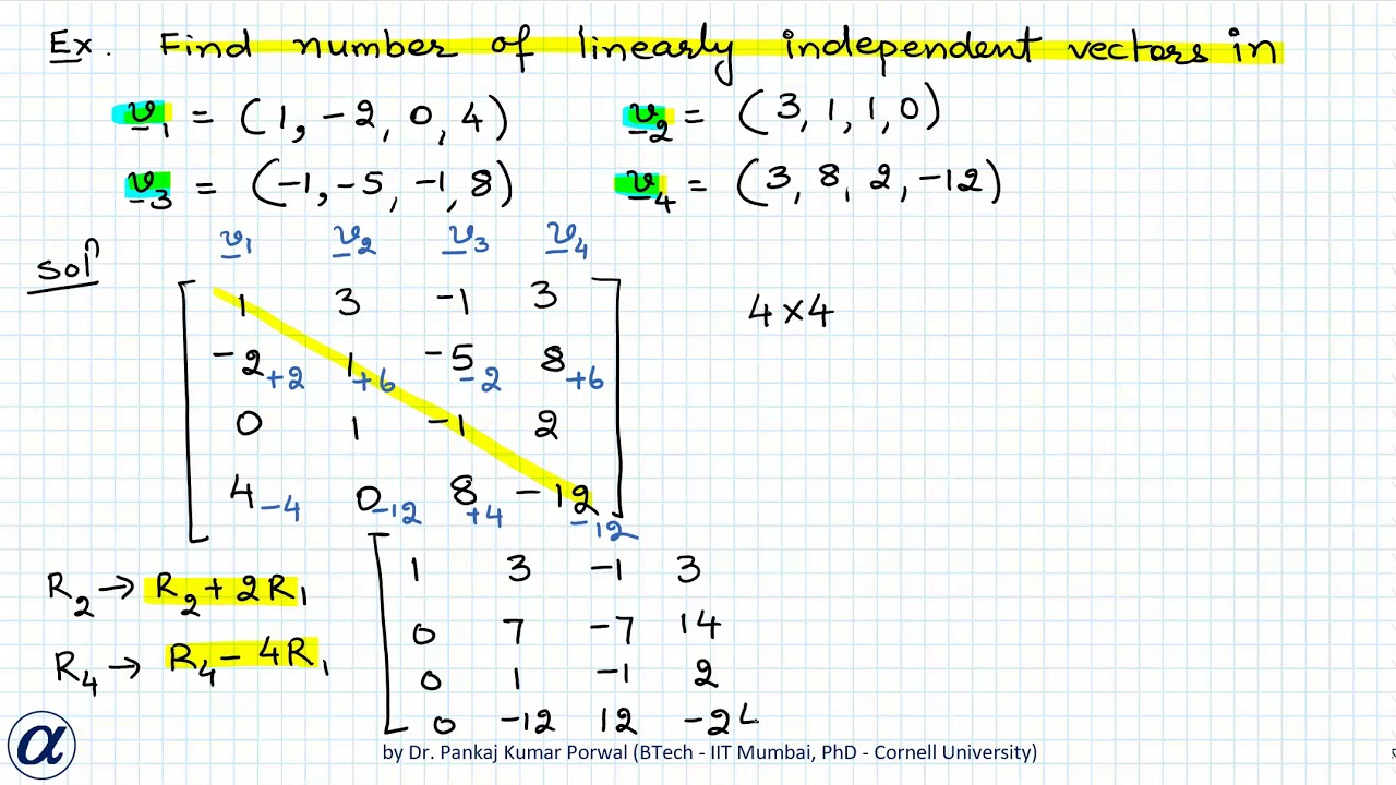 Linear Independence Of Vectors Example 3 - YouTube