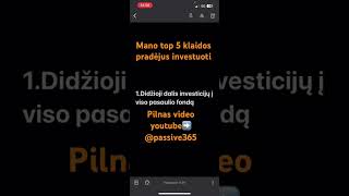 Top 5 klaidos pradėjus investuoti #akcijos #finansai #pinigai #investavimas