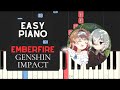 Emberfire (EASY Piano Tutorial) - Genshin Impact