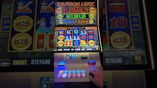 Massive $125 bets on Dragon Link bonus. You won't believe how much it pays out! #slots