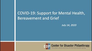 COVID-19: Support for Mental Health, Bereavement and Grief webinar
