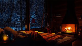 🔴 10 hours to feel the winter wonderland | Comfortable fireplace sound | Enchanting Cabin Views