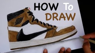 Jordan 1 Retro High Travis Scott /How to Draw Jordan 1 #njcolor