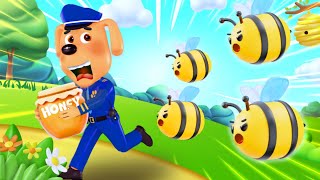 Stay Calm!!! Bees...No Need to Attack! | Labrador 3D Animation | Sheriff Labrador Animation