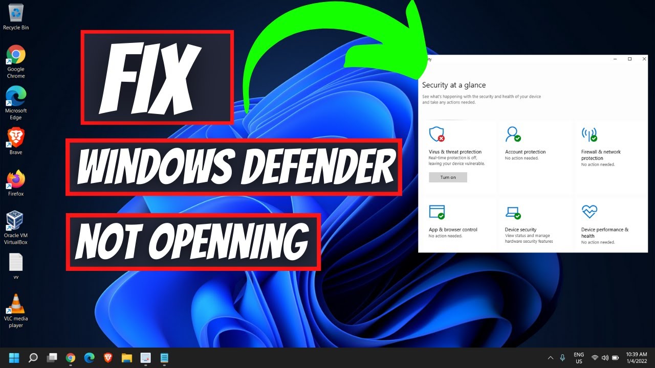 Fix Windows Defender Not Working In Windows 11 | Cannot Open Any Of The ...