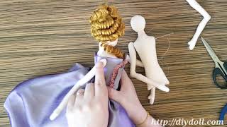 바느질 인형만들기 몸통에 팔연결시 표시나지 않게 조인트 연결하는법 cloth doll making tutorial