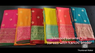 Blended Banaras Silk Sarees With Kanchi Broder || Banarasi Silk Sarees Online || J.Anusha Latest Fas