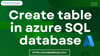 How to create table in azure SQL database | Create table in azure SQL database