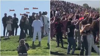 BLACKPINK Lisa, Jennie And Rosé  Stand Next To Jaden Smith And Justin Bieber At Coachella Day 9