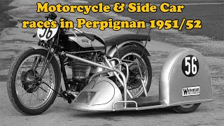 1951/52 Motorcycle and Sidecar Races in Perpignan (RARE FOOTAGE)