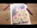 【art drawing the real flowers🌷】art vlog japanese illustrator oil pastels flower island