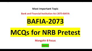 PART-2 Bank and Financial Institution Act 2073 Mcqs