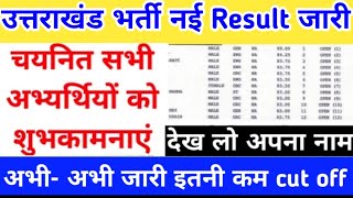 उत्तराखंड आयोग नया भर्ती रिजल्ट हुआ जारी देख लो सभी अभ्यर्थी अपना नाम cut off merit list