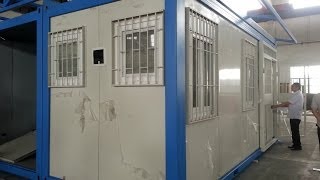 Assembly of 2 Trans Pack Container Cabin  - 2nd season -  Wall Panels -www.shshouse.com