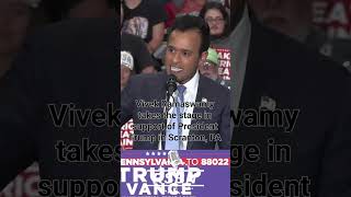 Vivek Ramaswamy takes the stage in support of President Trump in Scranton, PA