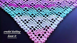 Perfect❗️How to make a beautiful easy shawl for beginners / easy triangle crochet shawl