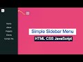 Sidebar Menu HTML CSS | Side Navigation Bar in HTML CSS and JavaScript