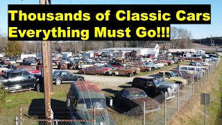 Thousands of Classic Cars for Sale to the public. ALL MUST GO!