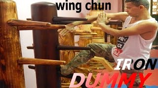 wing chun iron dummy training وينجتشون تدريب مجنون ـ الدومية الحديدية