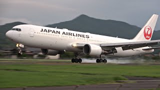 出雲縁結び空港 | 2022/9/11 JAL\u0026FDA 夕方の離発着 | Evening takeoff and landing Izumo Airport 4Ｋ