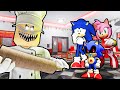 SONIC, AMY, AND BABY SONIC.EXE VS ESCAPE PAPA PIZZA'S PIZZERIA IN ROBLOX