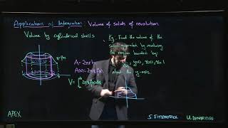 Applications of Integration: Volume by cylindrical shell - 02. Example 1