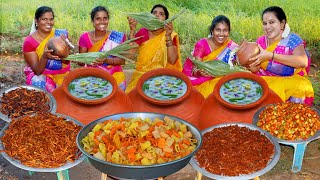 SUNDA KANCHI |சுண்ட கஞ்சி| Summer Healthy Traditional Village Food and Dried Pickle | ICE RICE DRINK