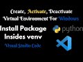 Create | Activate | Deactivate Virtual Environment in Visual Studio Code |  in Python #learnpython