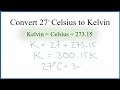 how to convert 27° celsius to kelvin