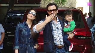 Taimur takes baby steps as he arrives at the annual Christmas brunch with Kareena and Saif