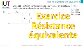 Exercice : calcul de résistance équivalente n°1