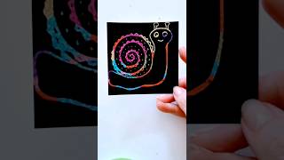 Crayon Etching Scratch Art #shorts #youtubeshorts #scratchart #crayonetching #drawing #snaildrawing