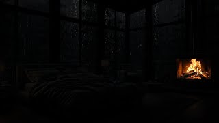 Cabin Retreat with Rain and Fire Ambience - Relax Your Mind, Heal Your Soul🌧️🔥