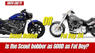 Is The Indian Scout Bobber as GOOD as The Harley-Davidson Fat Boy? | MOTO-CAR TV
