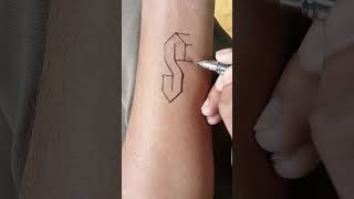 make Easy S letter tattoo.#shorts