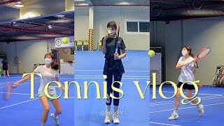 Vlog. 테니스 브이로그 🎾ㅣ7개월차 테린이 테니스 레슨ㅣ원핸드 백핸드발리ㅣ어프로치ㅣ테린이 기록