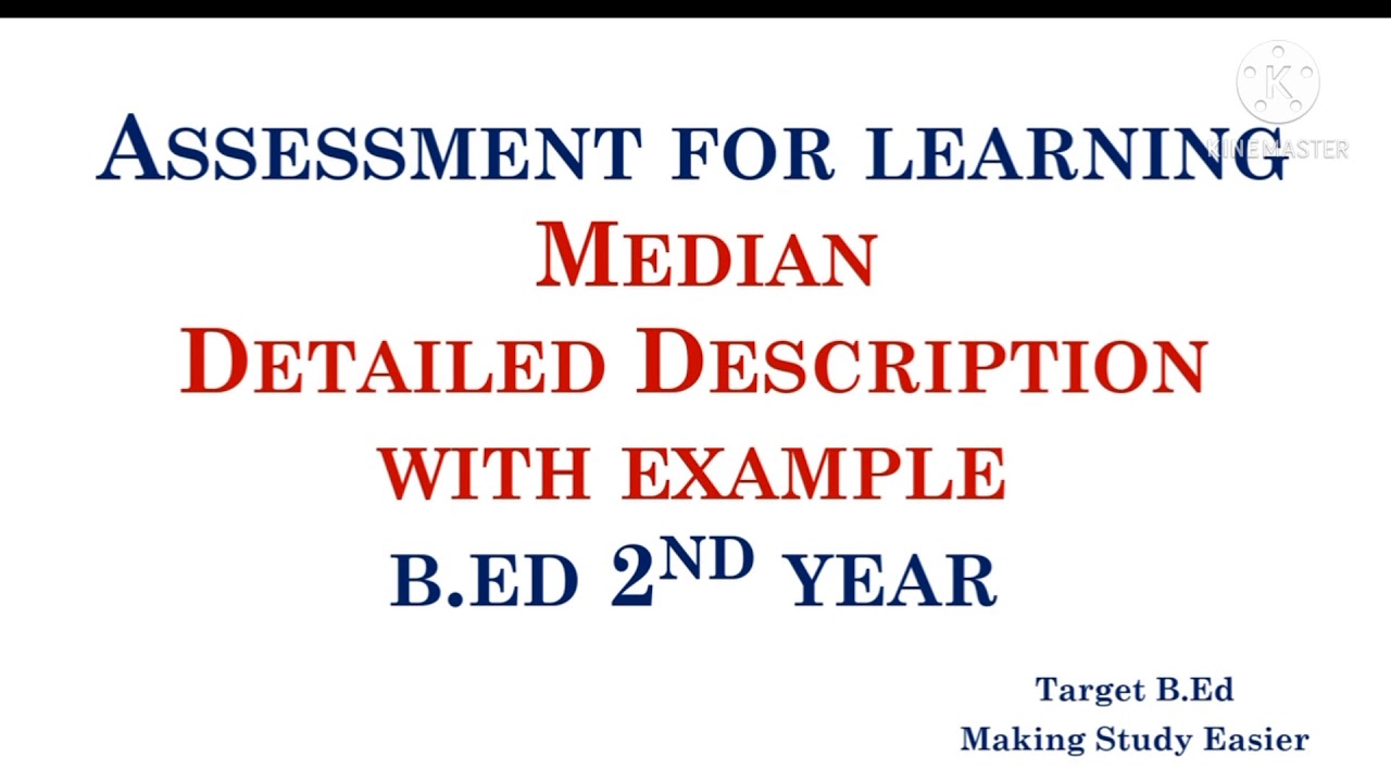 Median / Assessment For Learning / B.ed 2nd Year - YouTube