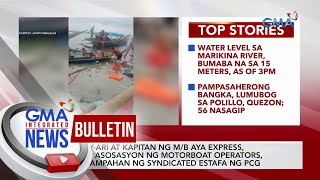 May-ari at kapitan ng M/B Aya Express, pati asosasyon ng motorboat... | GMA Integrated News Bulletin