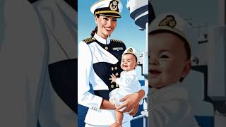 U.S. Naval Woman with Her Baby#military  #ai #usarmedforces #model #usmilitary