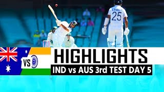 IND VS AUS 3rd TEST DAY 5 HIGHLIGHT || Brave India pull off the great escape at the SCG 2020-21.