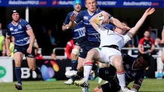 Isa Nacewa gets yellow card for collar tug on Jackson- Ulster v Leinster RaboDirect PRO12 Final 2013