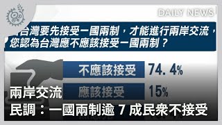 兩岸交流 民調：逾7成民眾不接受一國兩制｜每日熱點新聞｜原住民族電視台