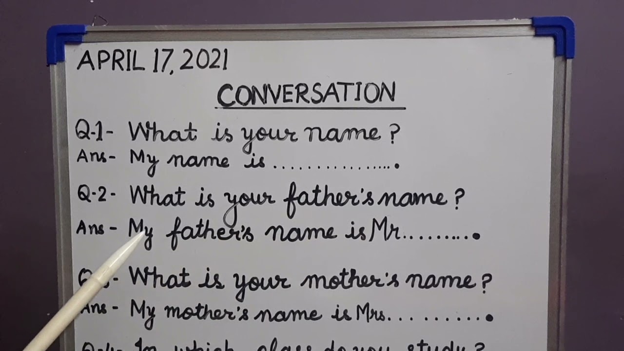 Conversation Questions For Class Ukg Youtube
