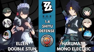 M0 Ellen Double Stun and M0 Harumasa Mono Electric - 1.4 Shiyu Defense 7 S Rank - Zenless Zone Zero