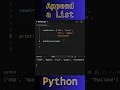 Append a List in Python | Append Method #python #learnpython