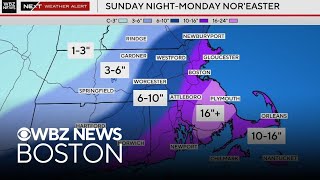 Major Boston weather forecast update for Monday storm with a foot of snow or more possible