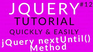 jQuery Tutorial 12 || jQuery nextUntil() Method || Ujjwal Technical Tips
